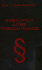 Angielsko-polski słownik terminologii prawniczej