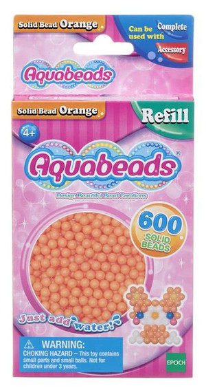Aquabeads Pomarańczowe lite koraliki