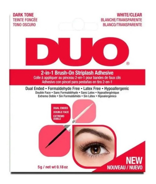 Duo 2-in-1 Brush-On Striplash Adhesive Dark and Clear Klej do rzęs