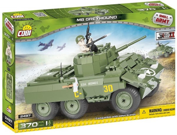 Klocki Small Army M8 Greyhound, amerykański samochód pancerny 370 elementów