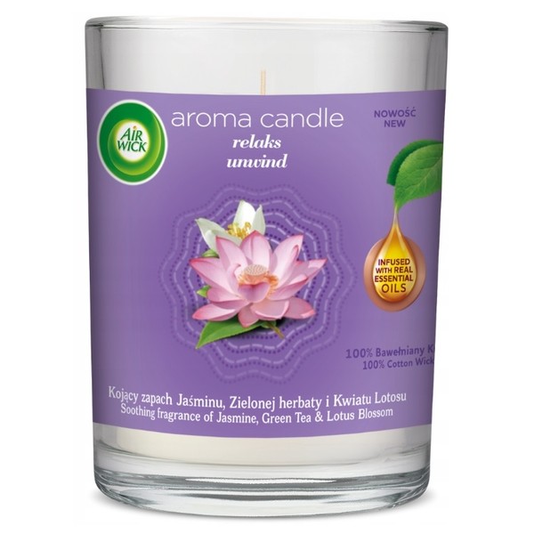 Aroma Candle Jaśmin, Zielona Herbata & Lotos Relaks świeca zapachowa