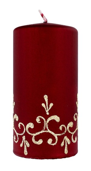 Boże Narodzenie Tiffany Świeca ozdobna - walec średni czerwony