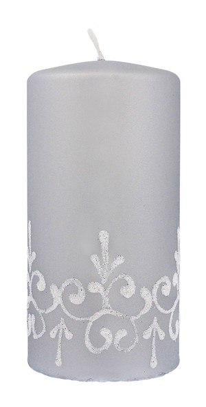 Boże Narodzenie Tiffany Świeca ozdobna - walec średni srebrny