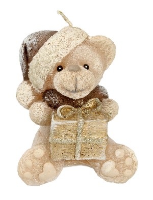 Boże Narodzenie Teddy Świeca ozdobna - figurka piaskowa