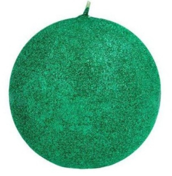Glamour Świeca ozdobna zielona- kula