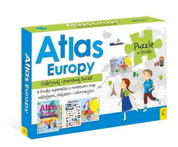 Atlas Europy - Atlas - Plakat z mapą - Puzzle