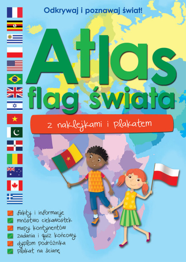 Atlas flag świata z naklejkami i plakatem