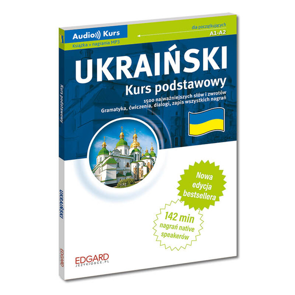 Ukraiński Kurs podstawowy poziom A1-A2 Plik MP3 1500 najważniejszych słów i zwrotów, gramatyka, ćwiczenia, dialogi, ciekawostki