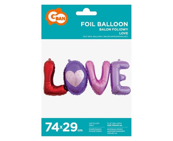 Balon foliowy Love 74x29cm
