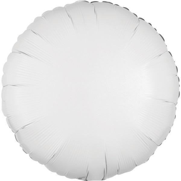 Balon foliowy metalik biały okrągły luzem 43cm