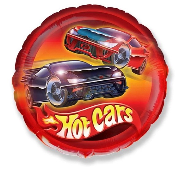 Balon foliowy Samochody Hot Cars okrągły FX 46 cm