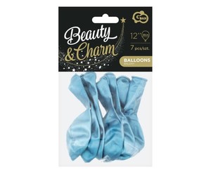 Balony Beauty&Charm platynowe-niebieskie 7 sztuk