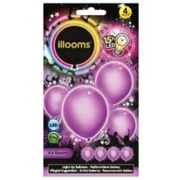 Balony LED Fioletowe
