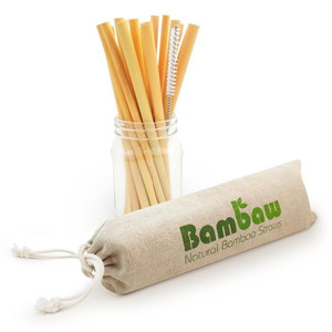 Ekologiczne słomki bambusowe+szczoteczka do czyszczenia
