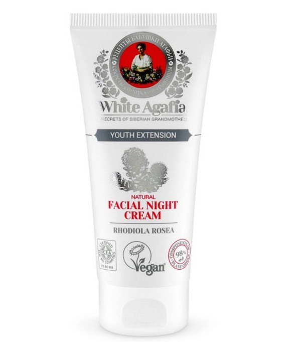 White Agafia Natural Facial Night Cream Naturalny krem do twarzy na noc