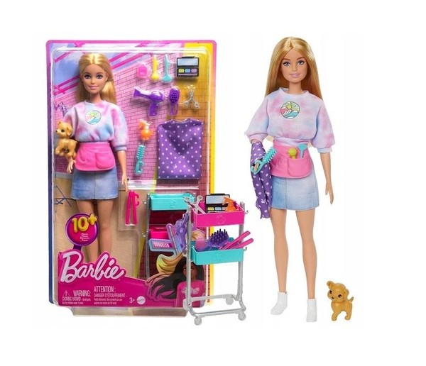 Barbie Malibu Lalka Stylistka z pieskiem HNK95