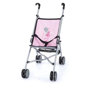 Wózek spacerówka dla lalki Buggy różowo-szary