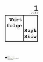 Wortfolge. Szyk Słów 2017, nr 1 - pdf