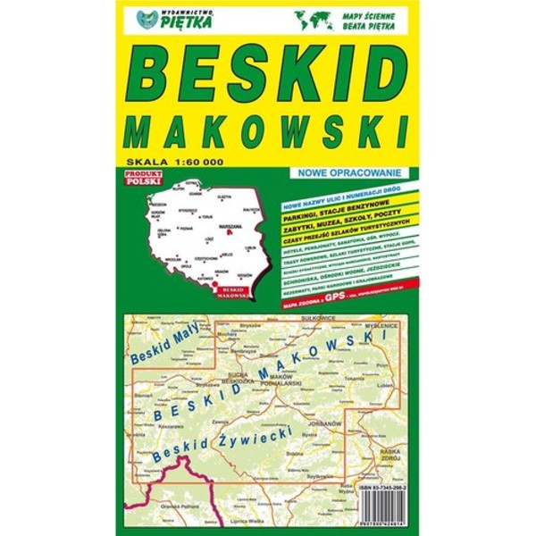 Beskid Makowski mapa turystyczna Skala: 1:60 000