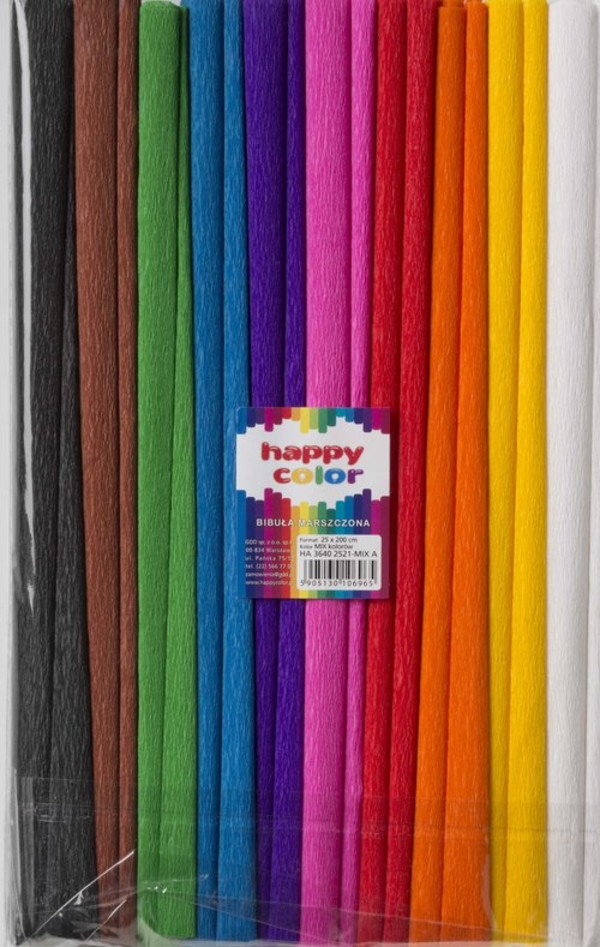 Bibuła marszczona Happy Color - Mix 10 kolorów