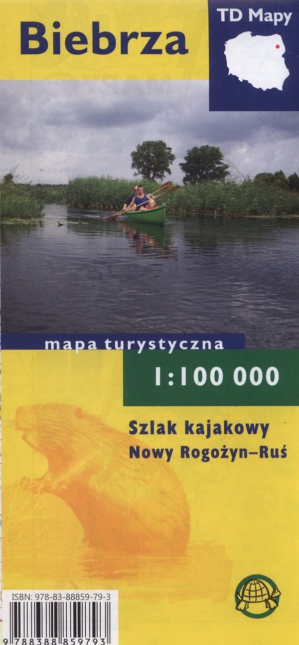 Biebrza, Szlak kajakowy Nowy Rogożyn-Ruś Mapa turystyczna Skala: 1:100 000