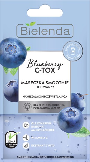 Blueberry C-TOX Maseczka Smoothie do twarzy nawilżająco-rozświetlająca