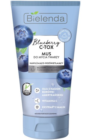 Blueberry C-TOX Mus do mycia twarzy nawilżająco-rozświetlający