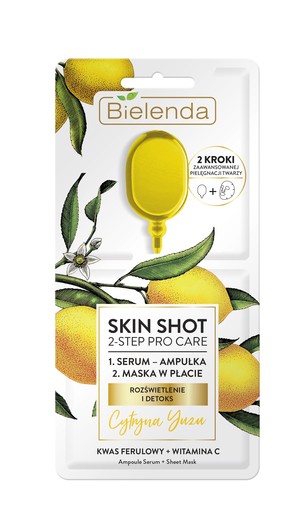 Skin Shot 2-Step Pro Care Maska w płacie + ampułka-serum cytryna yuzu