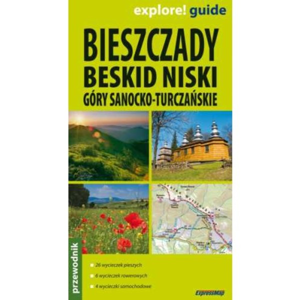 Bieszczady, Beskid Niski, Góry Sanocko-Turczańskie Przewodnik + mapa 2w1