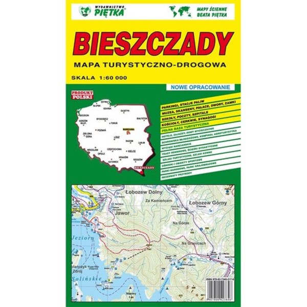 Bieszczady Mapa turystyczno-drogowa Skala: 1:60 000
