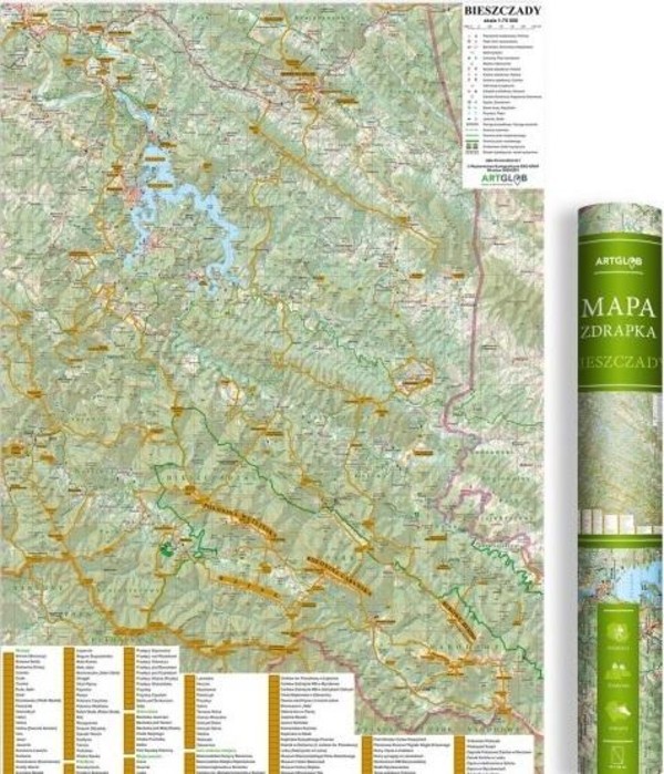 Mapa zdrapka Bieszczady 1:75 000