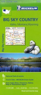 Big Sky Country. Idaho, Montana, Wyoming Road map / Idaho, Montana, Wyoming Mapa samochodowa Skala: 1:1 267 200