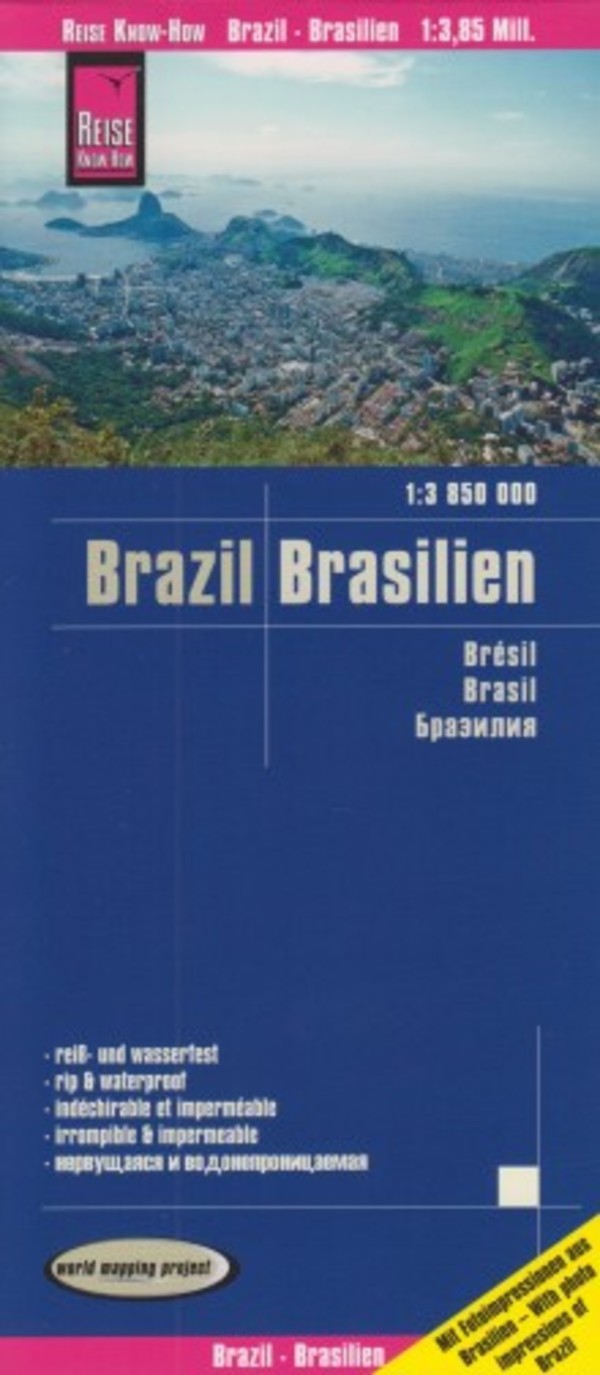 Brasilien Mapa samochodowa Skala: 1:3 850 000