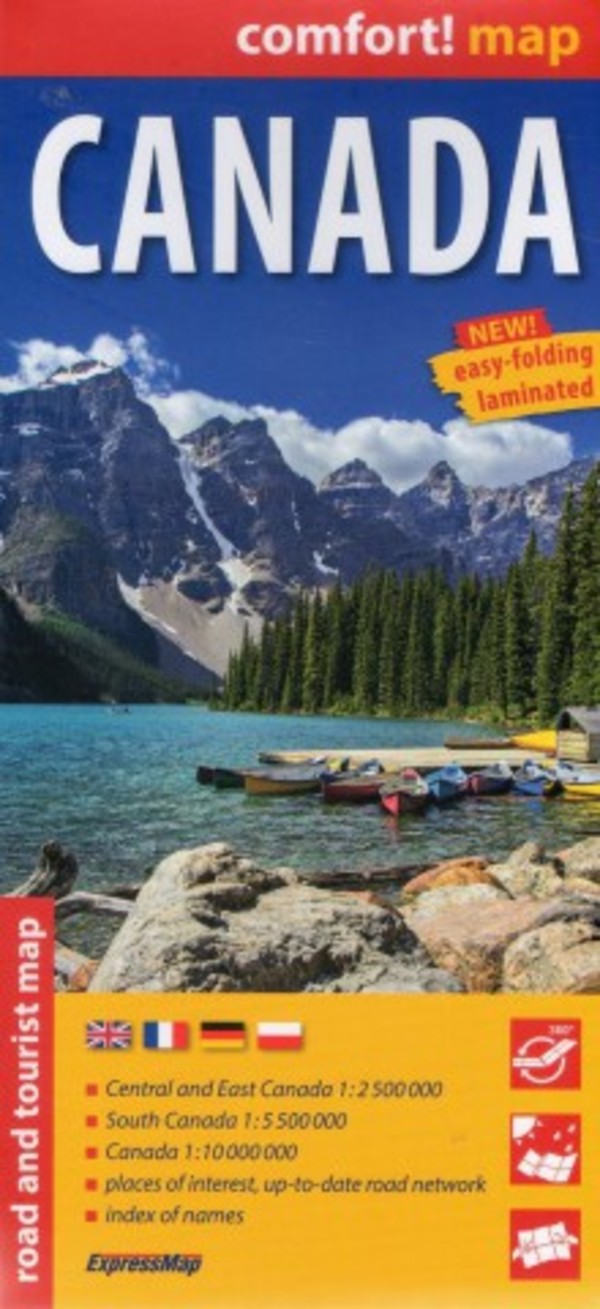 Canada road and tourist map / Kanada mapa samochodowa i turystyczna Skala: 1:2 500 000 / 1:5 500 00 / 1:10 000 000
