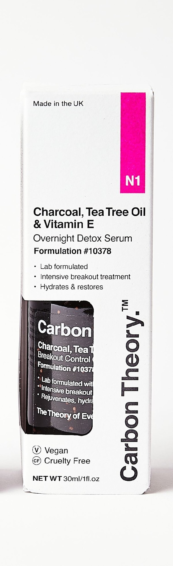 Charcoal,Tea Tree Oil & Vitamin E Detoksykujące Serum na noc