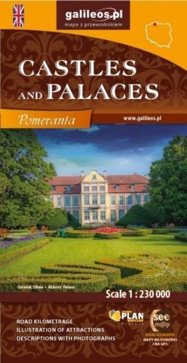 Castles and Palaces Pomerania / Zamki i Pałace Pomorskiego mapa turystyczna Skala: 1:230 000