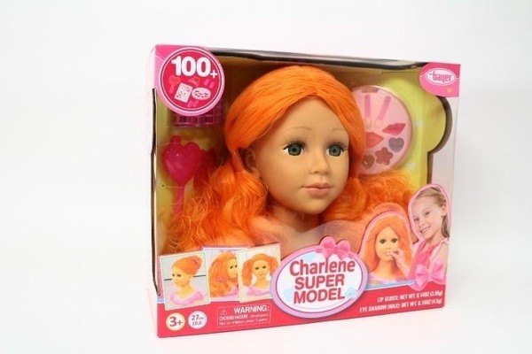 Głowa do stylizacji Charlene Super Modelka ruda + kosmetyki