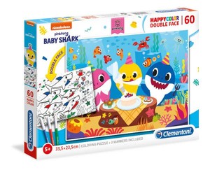Puzzle Happy Color Double Face Baby Shark 60 elementów