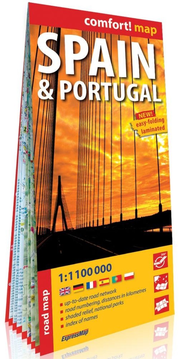 Spain & Portugal / Hiszpania i Portugalia. Road map / mapa samochodowa Skala 1:1 100 000 Comfort! map