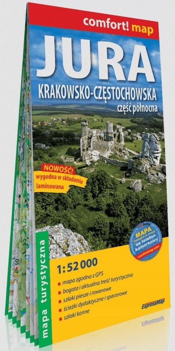 Jura Krakowsko-Częstochowska Część północna Mapa Turystyczna Skala: 1:52 000
