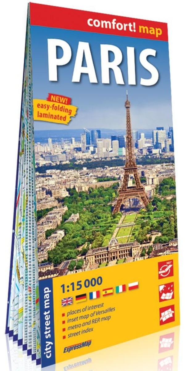 Paris City street map / Paryż plan miasta Skala: 1:15 000 Comfort!map