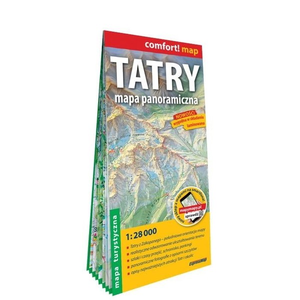 Comfort!map Tatry Mapa panoramiczna 1:28 000
