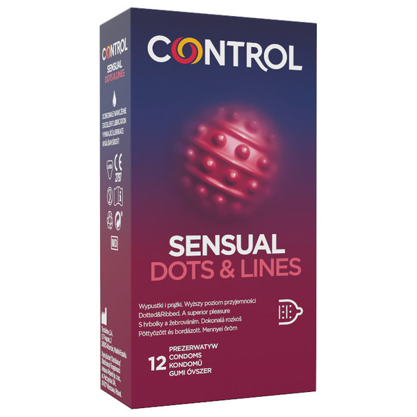 Sensual Dots&Lines Condoms Prezerwatywy stymulujące