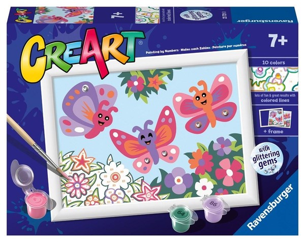 Malowanie po numerach CreArt dla dzieci Motylki