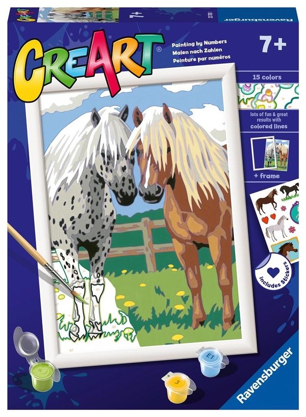 Malowanie po numerach CreArt dla dzieci Szczęśliwe konie