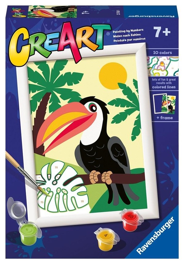 Malowanie po numerach CreArt dla dzieci Tukan w dżungli