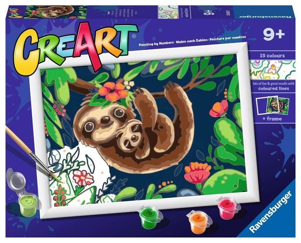Malowanie po numerach CreArt dla dzieci Słodkie leniwce