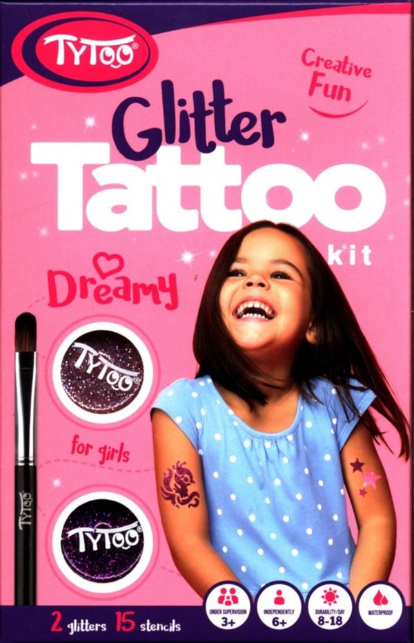 Brokatowe tatuaże dla dziewczynek Creative Fun Dreamy