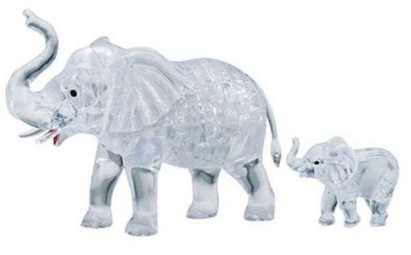 Crystal puzzle słonie 3D
