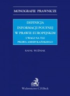 Definicja informacji poufnej w prawie europejskim - pdf Uwagi na tle prawa amerykańskiego